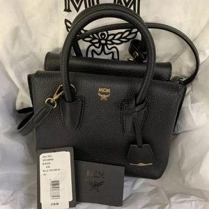 NWT AUTHENTIC MCM milla mini Black leather  bag